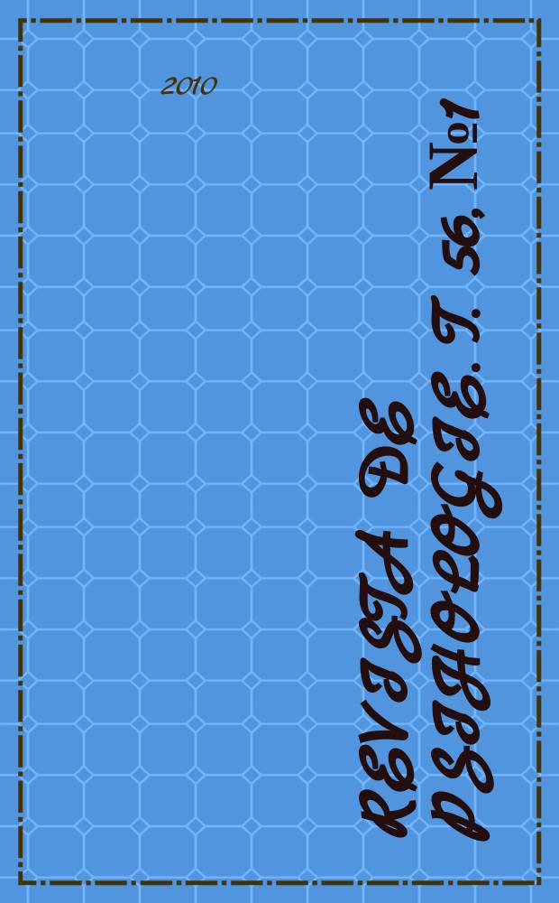 Revista de psihologie. T. 56, № 1/2