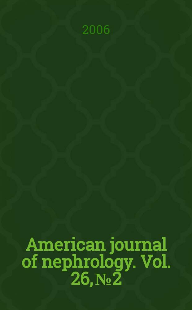 American journal of nephrology. Vol. 26, № 2
