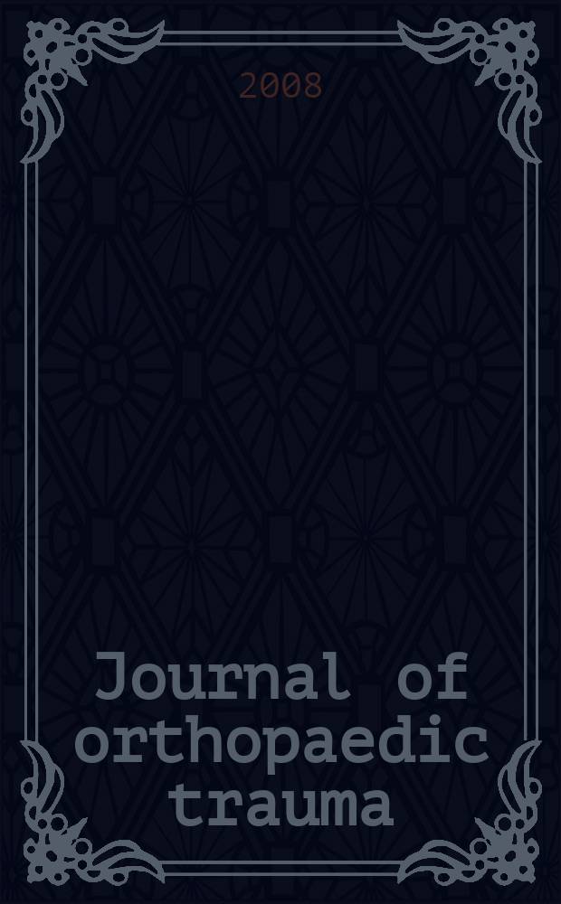 Journal of orthopaedic trauma : Official journal of the Orthopaedic trauma association and the International society for fracture repair. 2008 к vol. 22, № 8, suppl. : Wrist fractures in osteoporotic patients = Переломы запястья у пациентов с остеопорозом.