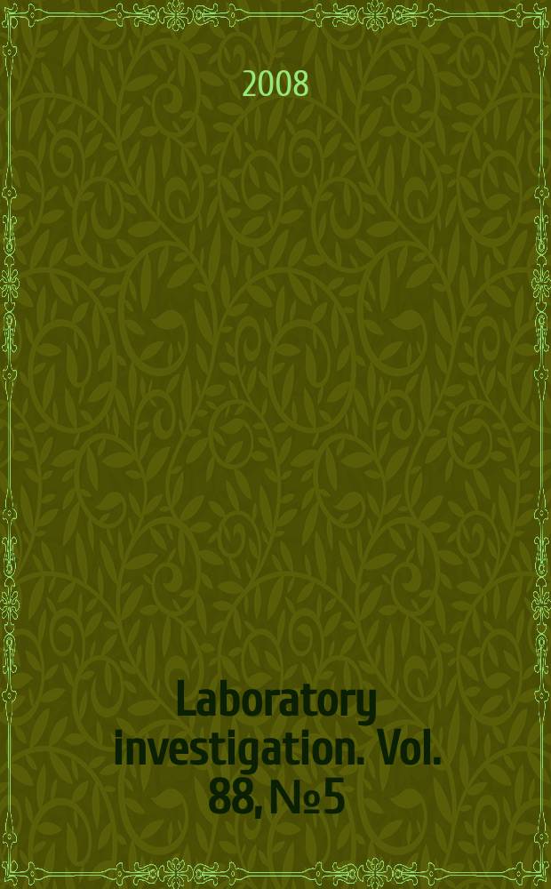 Laboratory investigation. Vol. 88, № 5