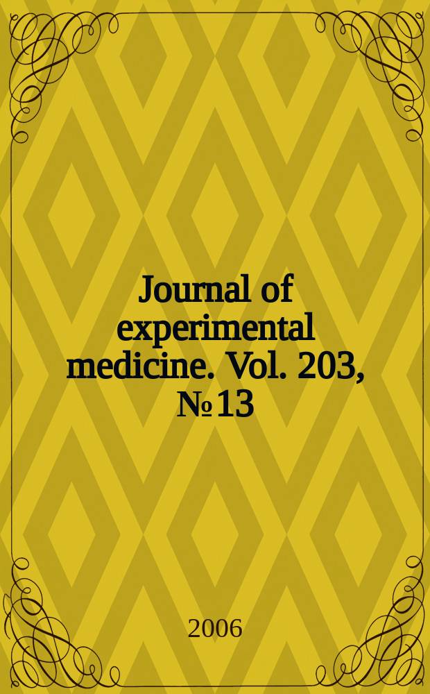 Journal of experimental medicine. Vol. 203, № 13