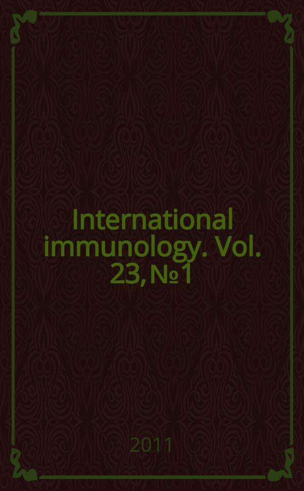 International immunology. Vol. 23, № 1