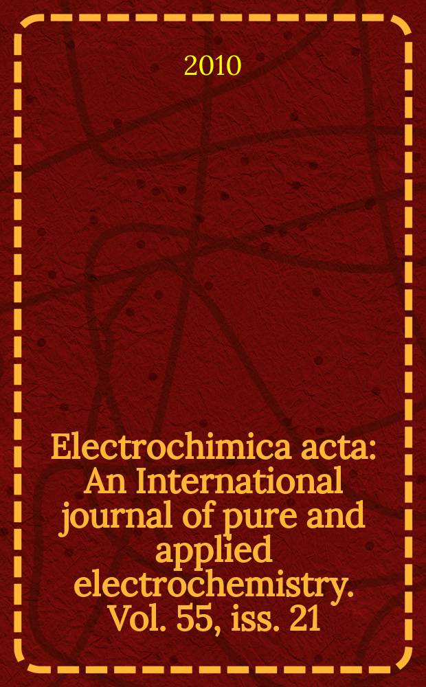 Electrochimica acta : An International journal of pure and applied electrochemistry. Vol. 55, iss. 21 : Impedance spectroscopy and transfer functions