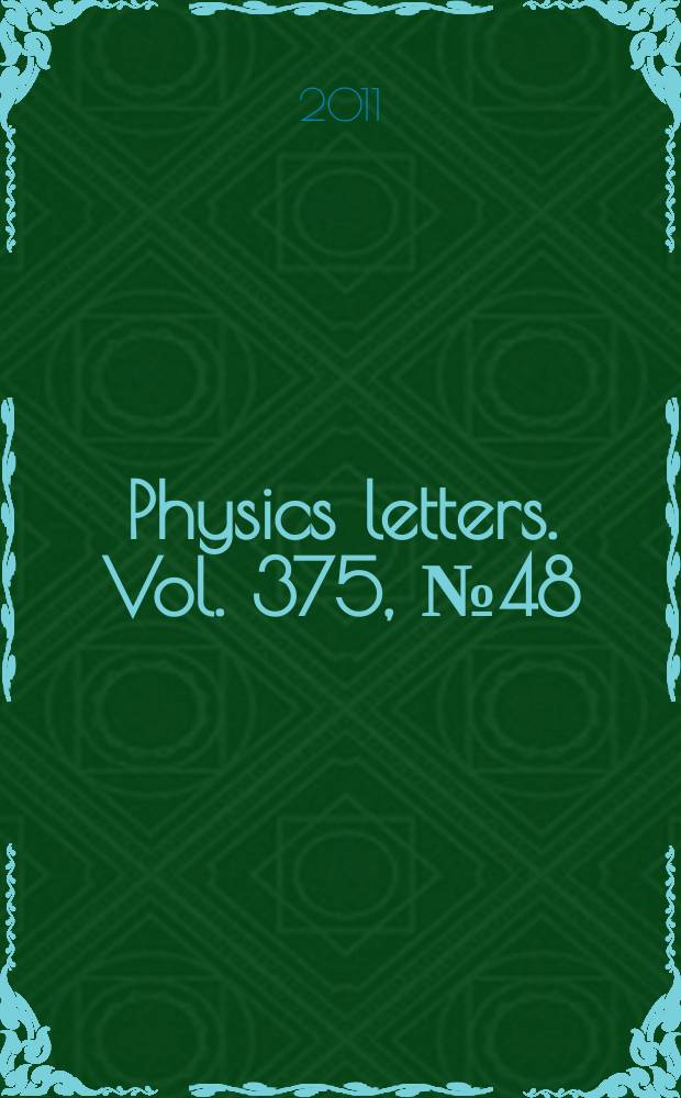 Physics letters. Vol. 375, № 48