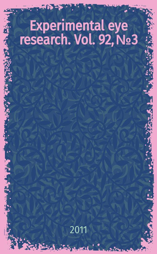 Experimental eye research. Vol. 92, № 3