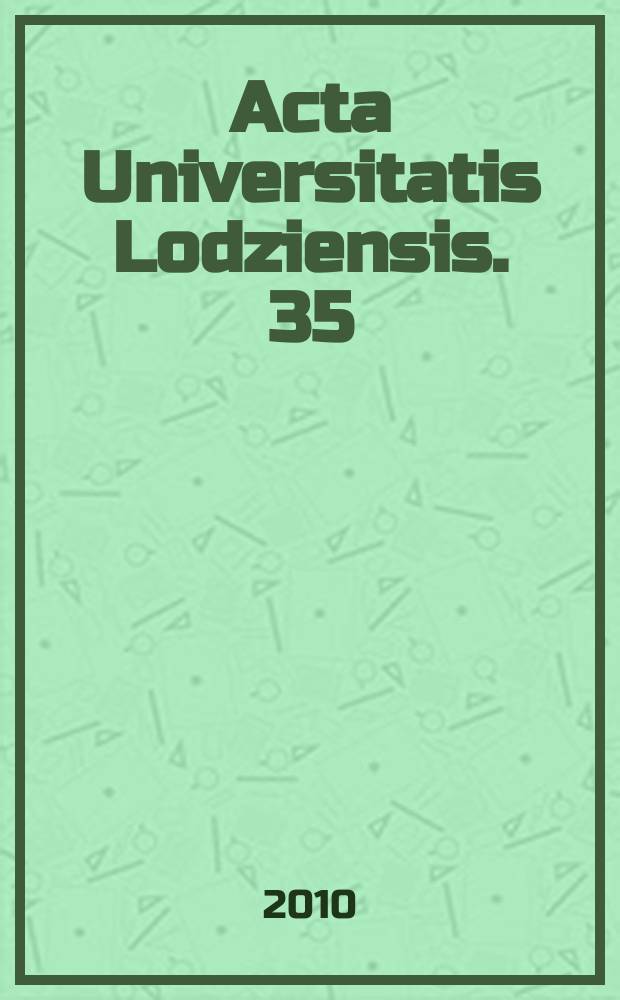Acta Universitatis Lodziensis. 35 : Społeczno-demograficzne wyzwania stojące przed Łodzią i województwem Łódzkim = Общественно-демографические исследования Польши. Социологические исследования