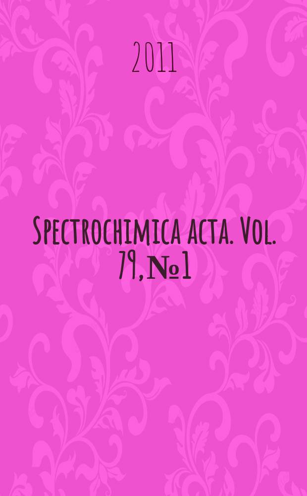 Spectrochimica acta. Vol. 79, № 1