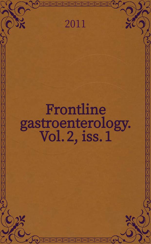 Frontline gastroenterology. Vol. 2, iss. 1