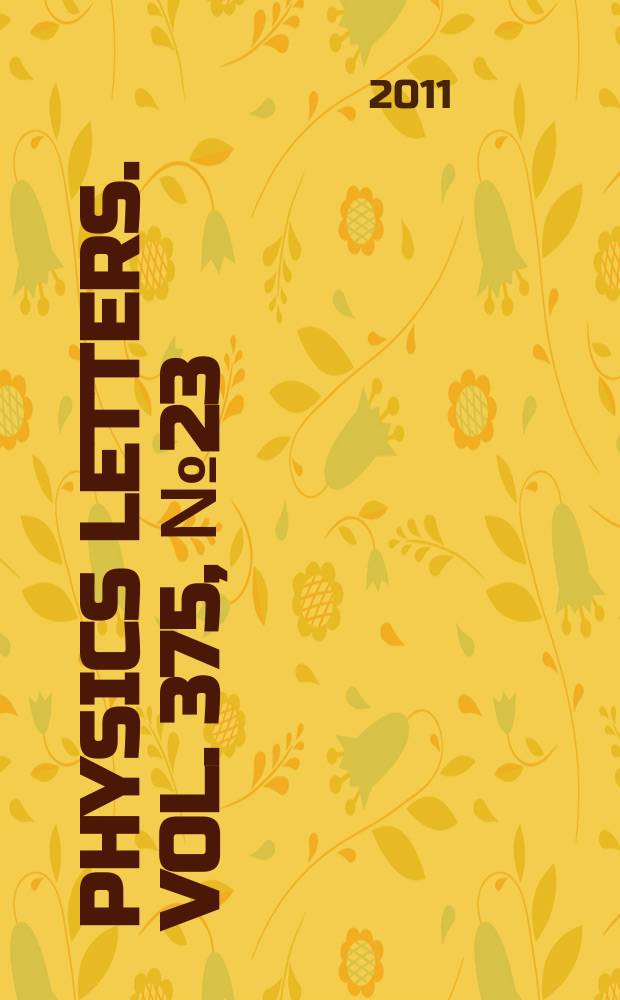 Physics letters. Vol. 375, № 23