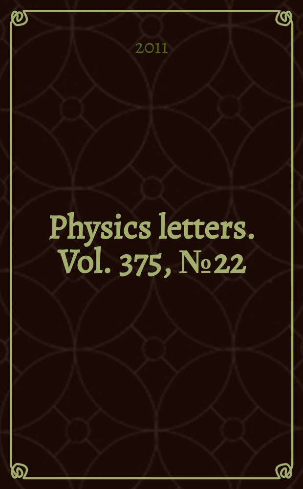 Physics letters. Vol. 375, № 22