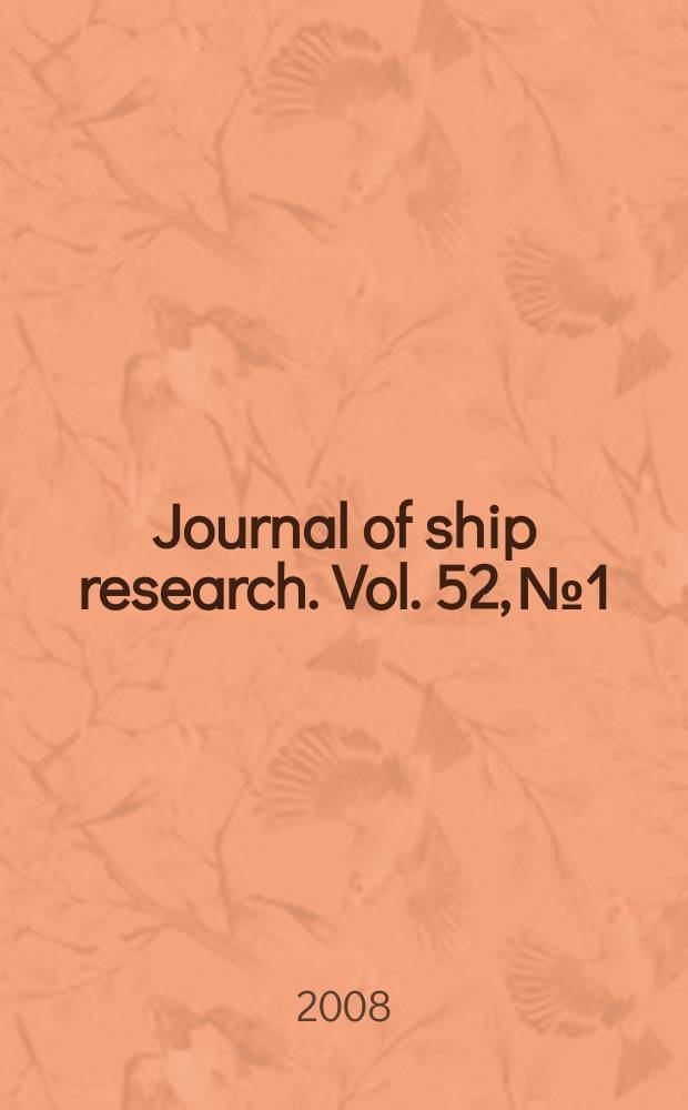 Journal of ship research. Vol. 52, № 1