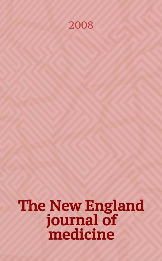 The New England journal of medicine : Formerly the Boston medical a. surgical journal. Vol. 359, № 10