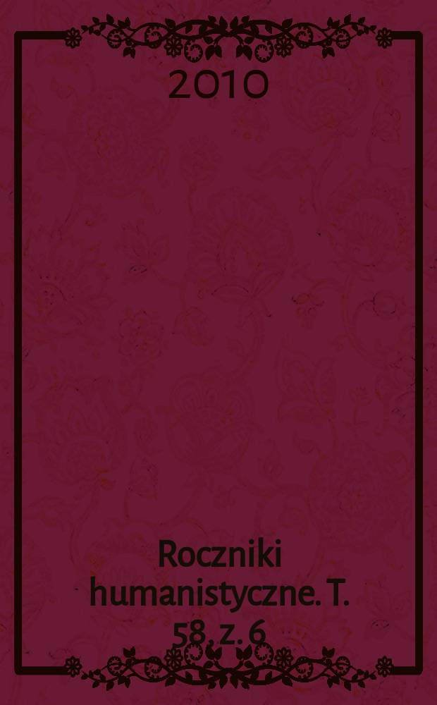Roczniki humanistyczne. T. 58, z. 6 : Językoznawstwo