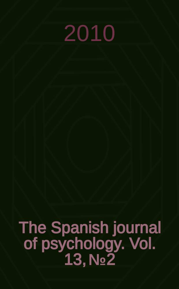 The Spanish journal of psychology. Vol. 13, № 2