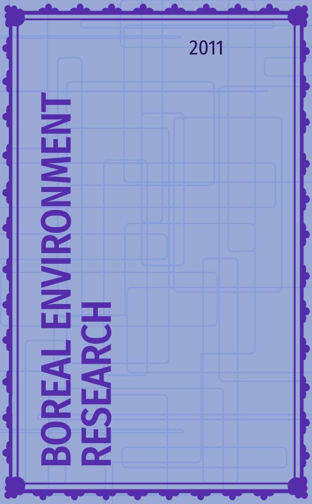 Boreal environment research : An intern. interdisciplinary j. Vol. 16, № 2