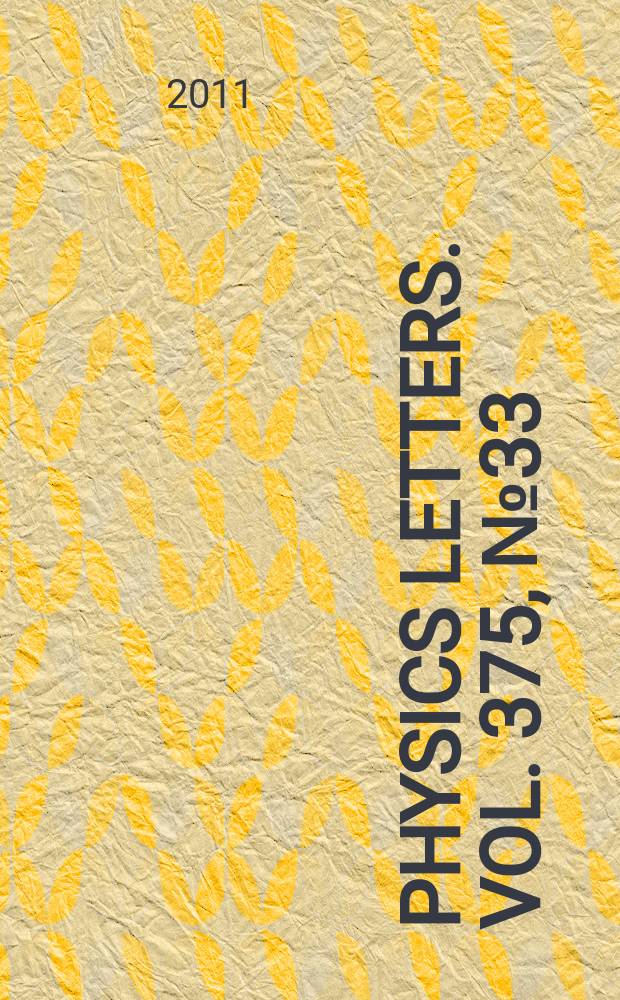 Physics letters. Vol. 375, № 33