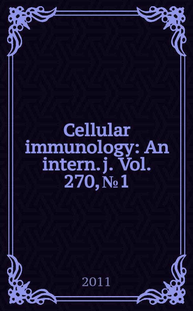 Cellular immunology : An intern. j. Vol. 270, № 1