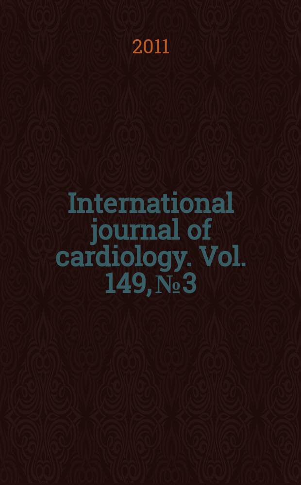 International journal of cardiology. Vol. 149, № 3