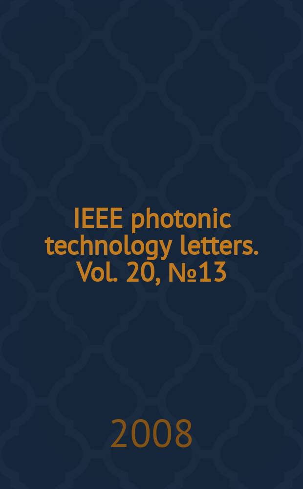 IEEE photonic technology letters. Vol. 20, № 13/16