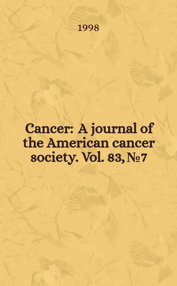 Cancer : A journal of the American cancer society. Vol. 83, № 7