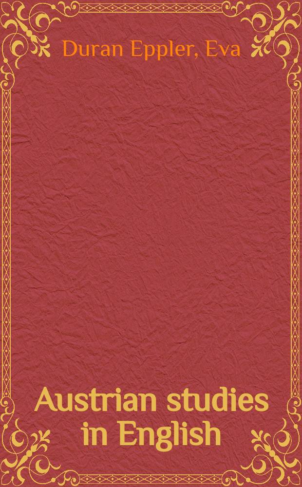 Austrian studies in English : Formerly Wiener Beiträge zur englischen Philologie. Vol. 99 : Emigranto = Эмигранты
