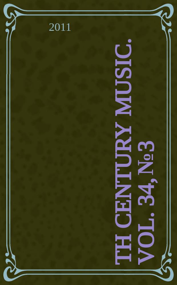 19th Century music. Vol. 34, № 3