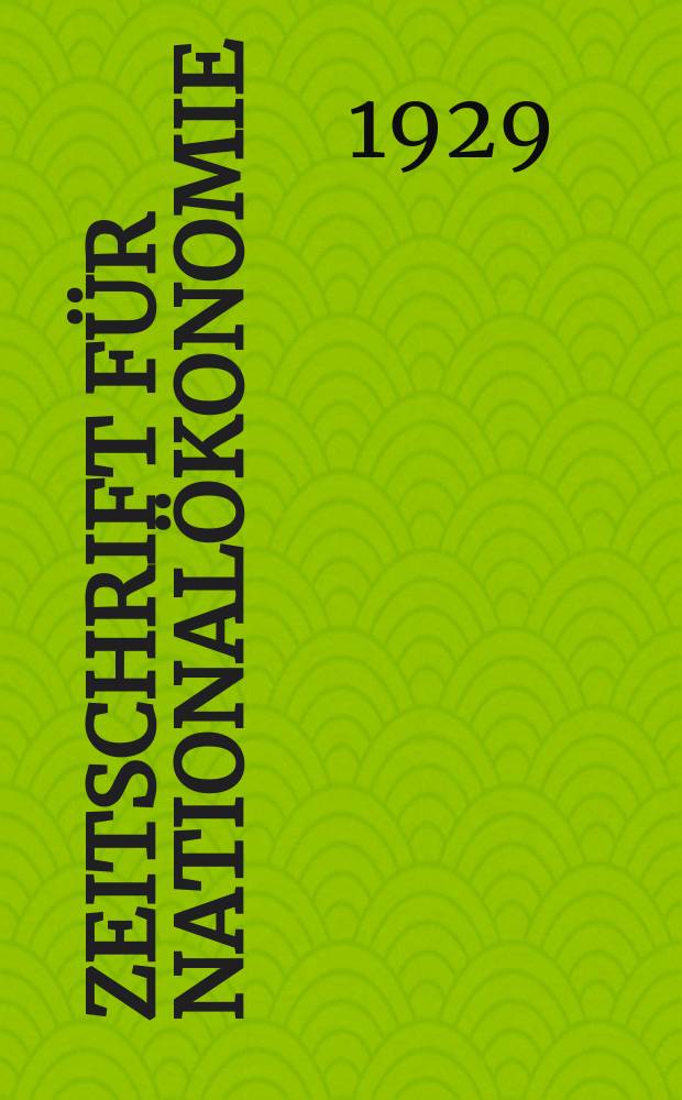 Zeitschrift für Nationalökonomie