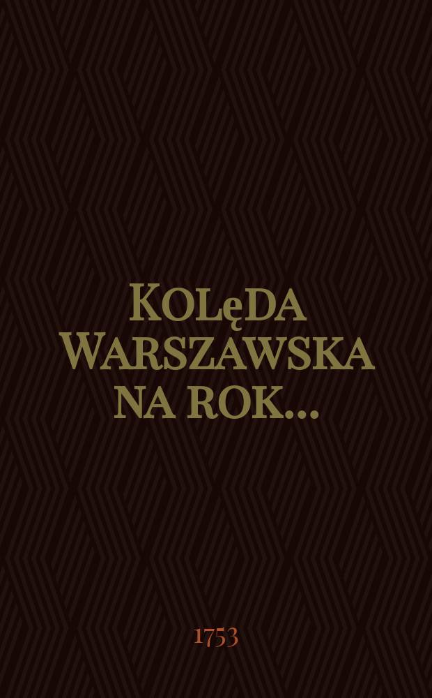 Kolęda Warszawska na rok ...