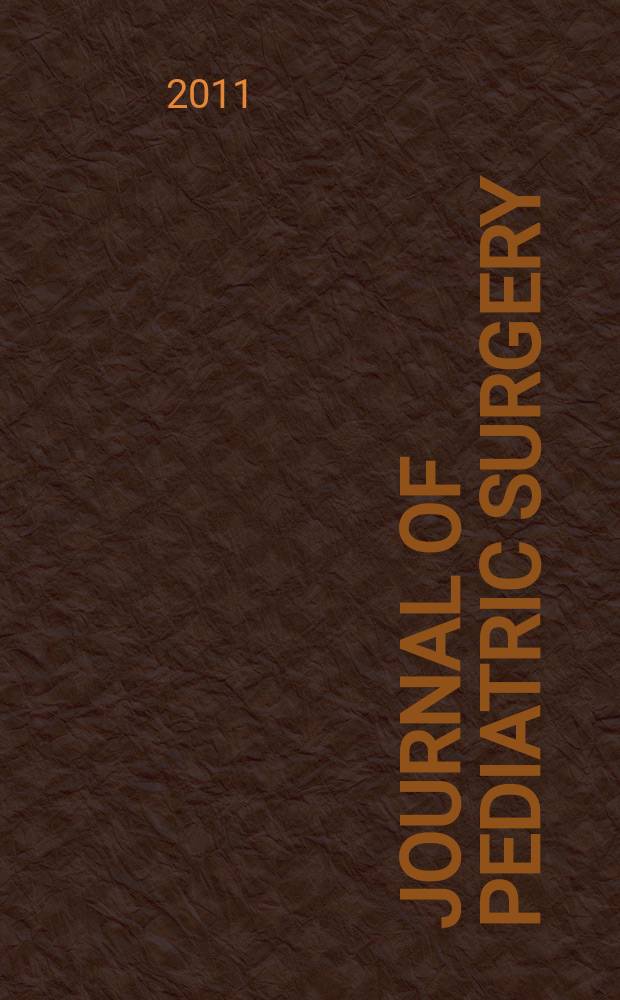 Journal of pediatric surgery : Official journal of surgical sect. of the American acad. of pediatrics, Brit. association of paediatric surgeons, American pediatric surgical association etc. Vol. 46, № 7