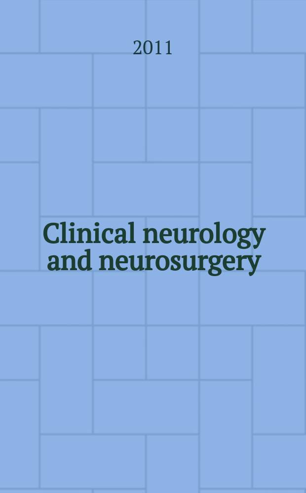 Clinical neurology and neurosurgery : J. of Netherlands soc. of neurology a. the Netherlands soc. of neurosurgeons. Vol. 113, № 3