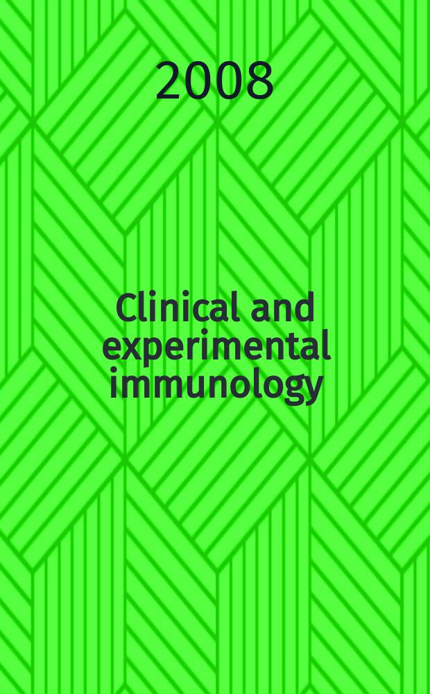 Clinical and experimental immunology : An official journal of the British soc. for immunology. Vol. 153, № 3