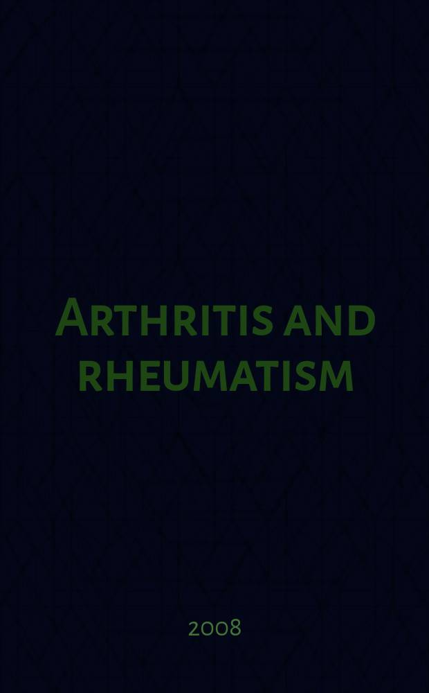 Arthritis and rheumatism : Offic. j. of the Amer. rheumatism assoc., Sect. of the Arthritis found. Vol. 58, № 9