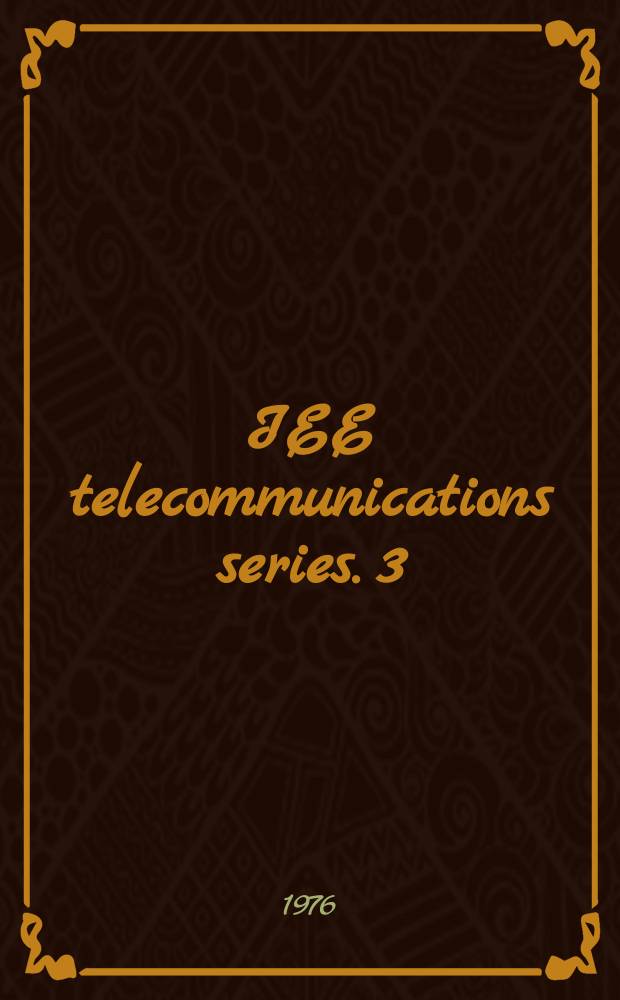 IEE telecommunications series. 3 : Programming electronic switching systems