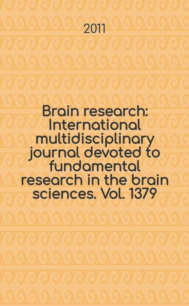 Brain research : International multidisciplinary journal devoted to fundamental research in the brain sciences. Vol. 1379 : Window of opportunity: menopause, estrogens and the brain = Окно возможностей: менопауза, эстрогены и мозг