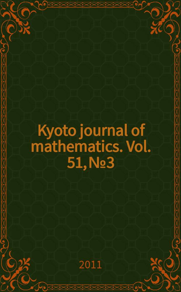 Kyoto journal of mathematics. Vol. 51, № 3