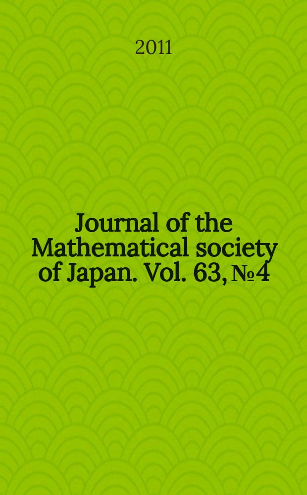 Journal of the Mathematical society of Japan. Vol. 63, № 4