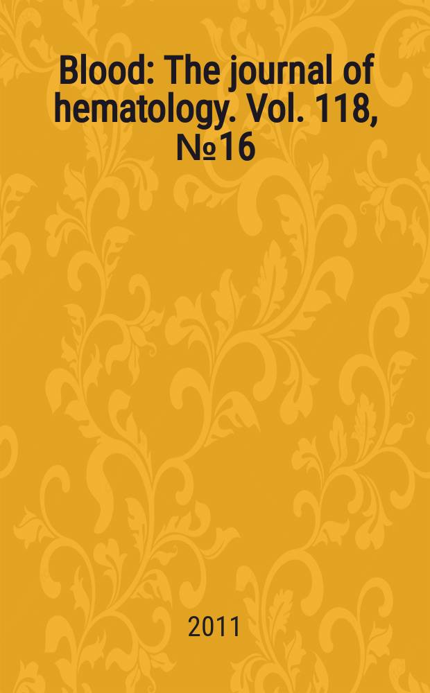 Blood : The journal of hematology. Vol. 118, № 16