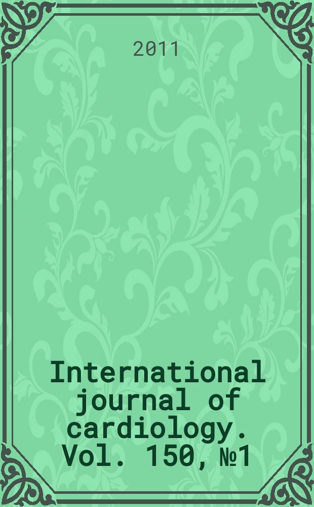 International journal of cardiology. Vol. 150, № 1