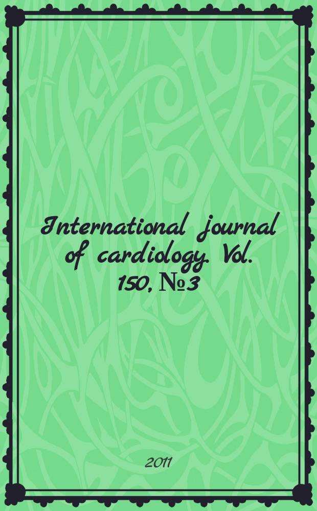 International journal of cardiology. Vol. 150, № 3