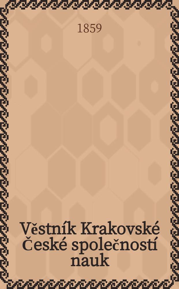 Věstník Krakovské České společností nauk