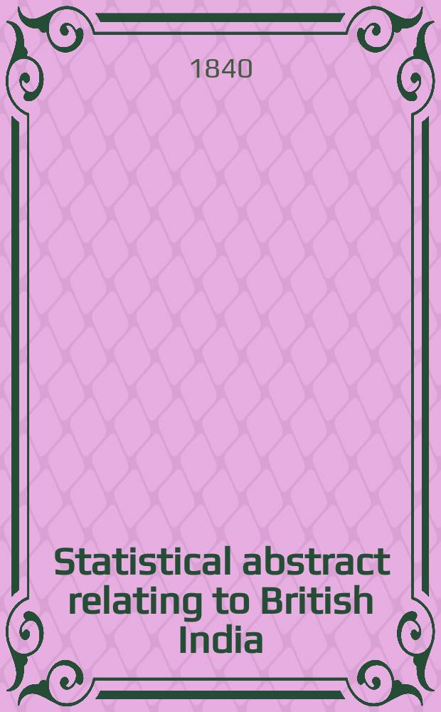 Statistical abstract relating to British India