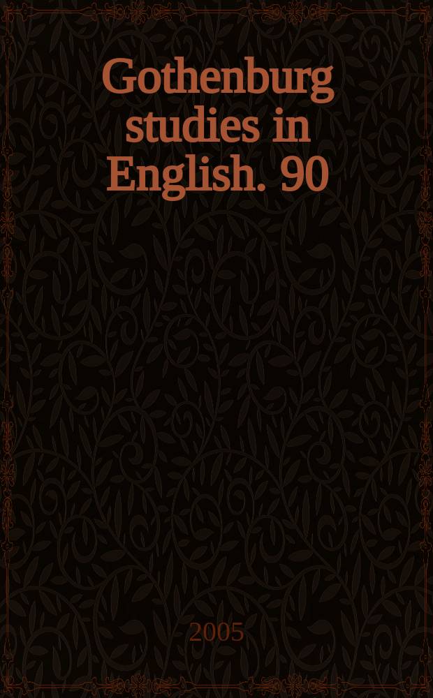 Gothenburg studies in English. 90 : New tendencies in translation studies