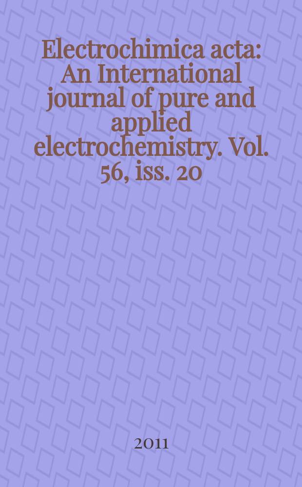 Electrochimica acta : An International journal of pure and applied electrochemistry. Vol. 56, iss. 20