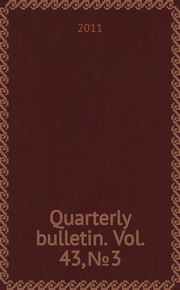Quarterly bulletin. Vol. 43, № 3
