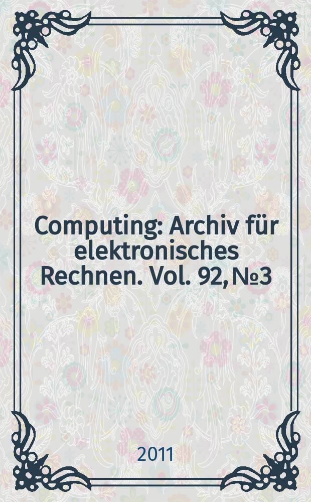 Computing : Archiv für elektronisches Rechnen. Vol. 92, № 3