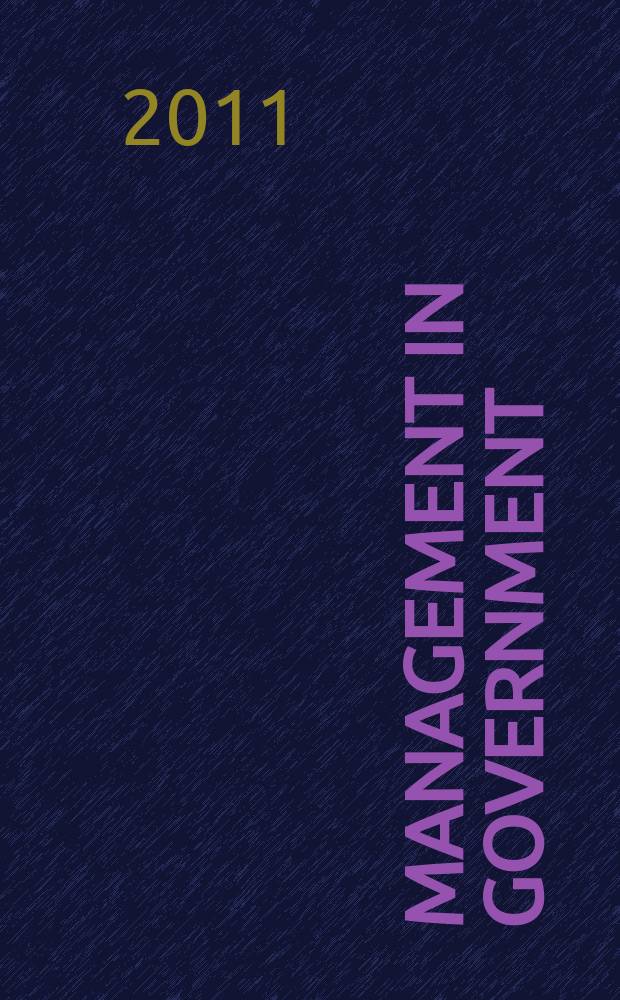 Management in government : Journal of the Dep. of administrative reforms, Min. of home affairs. Vol. 43, № 1