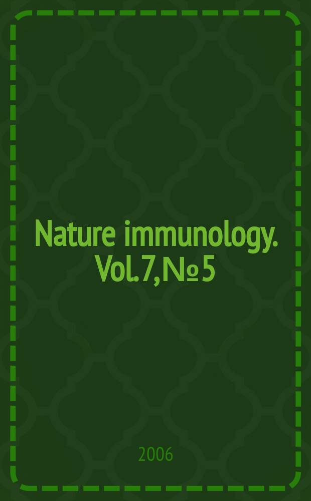 Nature immunology. Vol. 7, № 5