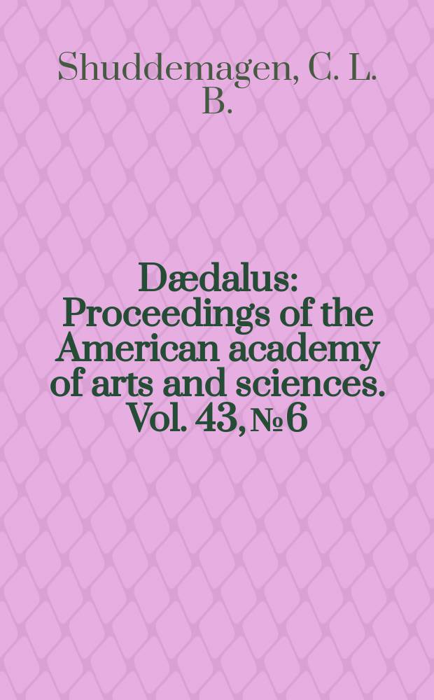 Dædalus : Proceedings of the American academy of arts and sciences. Vol. 43, № 6 : The demagnetizing factors for cylindrical iron rods