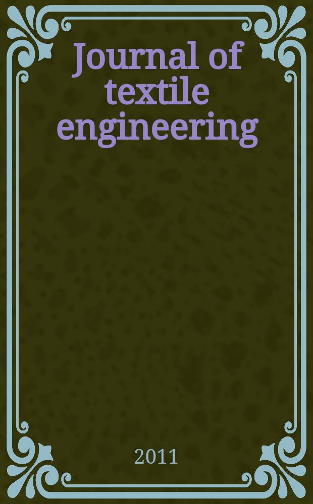 Journal of textile engineering : Retitled from "J. of the Textile machinery soc. of Japan". Vol. 57, № 4