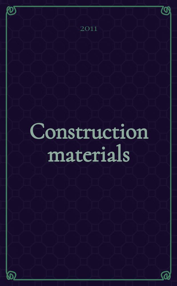 Construction materials : proceedings of the Institution of civil engineers. Vol. 164, iss. 5